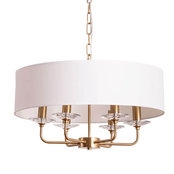 Люстра Obelerio Chandelier Белый Бронза Прозрачный Люстра Obelerio Chandelier Белый Бронза Прозрачный в Рязани | Loft Concept