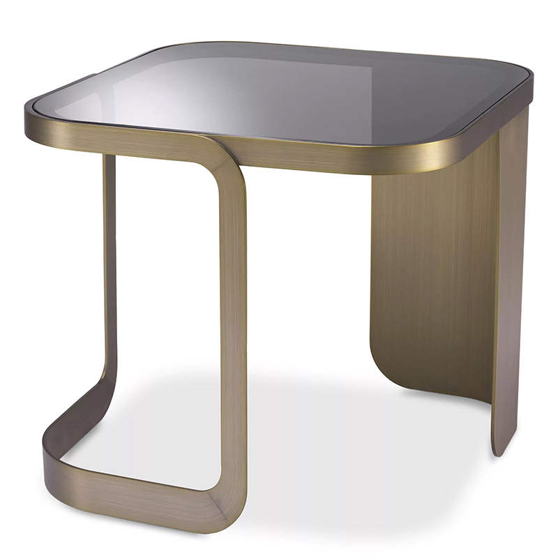 Приставной стол Eichholtz Side Table Numa Латунь Стекло Смок Приставной стол Eichholtz Side Table Numa Латунь Стекло Смок в Рязани | Loft Concept