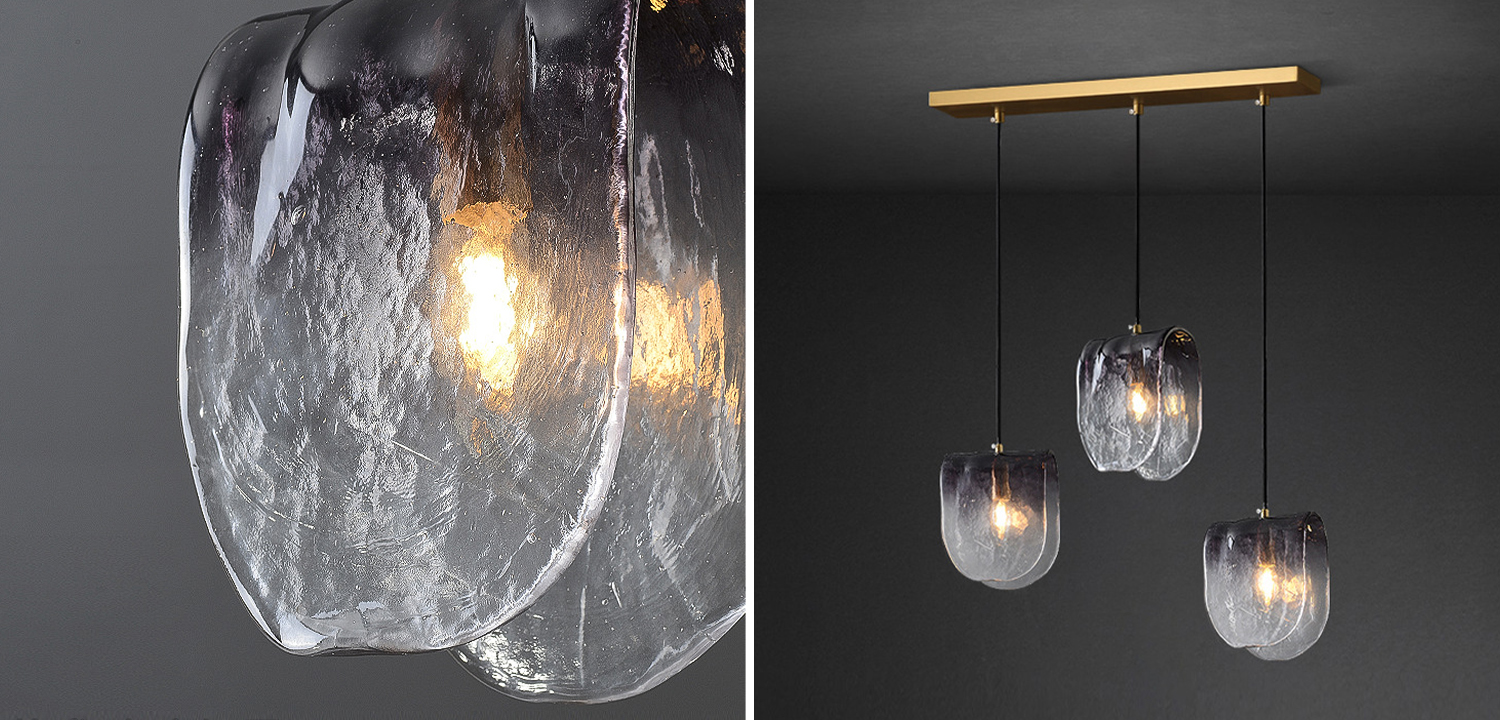 Линейный светильник Loft Industry Modern Stormy Rain 3 плафона - фото