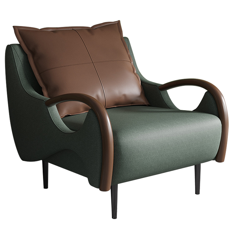 Кресло Oliwier Green Armchair Зеленый Коричневый Кресло Oliwier Green Armchair Зеленый Коричневый в Рязани | Loft Concept
