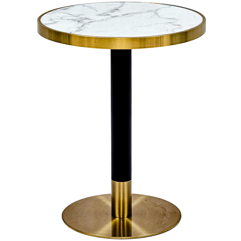 Обеденный стол Paco Dinner Table 60 Белый Глянцевое золото Черный Обеденный стол Paco Dinner Table 60 Белый Глянцевое золото Черный в Рязани | Loft Concept