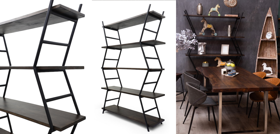 Стеллаж Industrial Zigzag Dark Wood Стеллаж Industrial Zigzag Dark Wood - Loft-Concept в Рязани