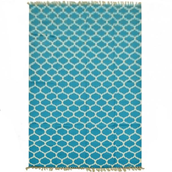 Ковер Ornament Cotton Blue 100% хлопок Голубой пастельный Ковер Ornament Cotton Blue 100% хлопок Голубой пастельный в Рязани | Loft Concept