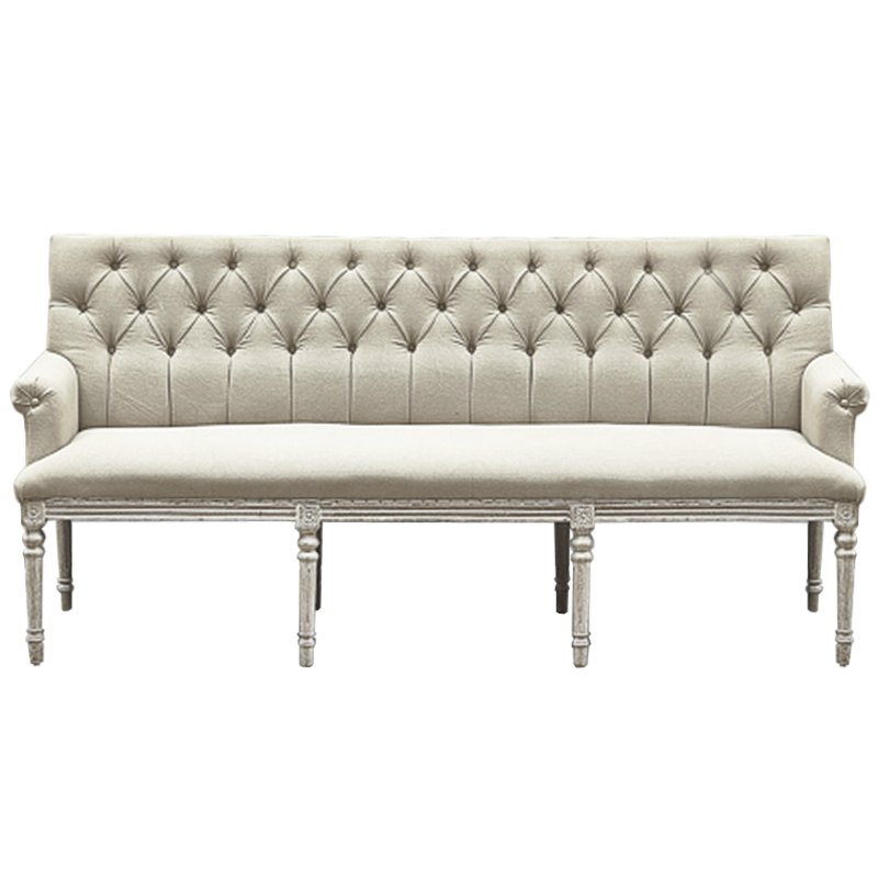 Диван Luxe Soho Dining Bench Sofa ivory ( слоновая кость ) Дерево Серый в Рязани | Loft Concept 