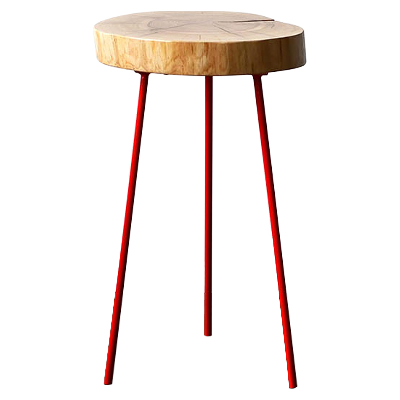 Приставной стол Jonty Industrial Metal Rust Side Table Светлый дуб Красный Приставной стол Jonty Industrial Metal Rust Side Table Светлый дуб Красный в Рязани | Loft Concept