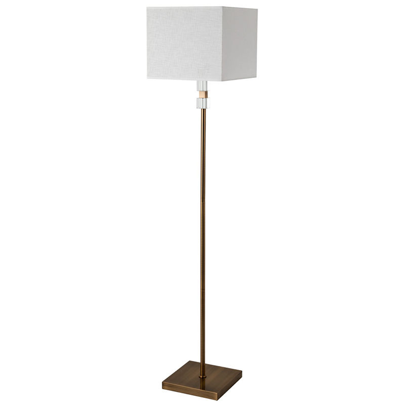 Торшер Tradonico Floor Lamp Brass Латунь Белый Прозрачный Торшер Tradonico Floor Lamp Brass Латунь Белый Прозрачный в Рязани | Loft Concept