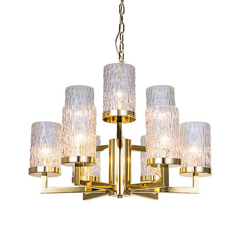 Люстра Estebe Glass Gold Chandelier 9 Прозрачный Золотой Люстра Estebe Glass Gold Chandelier 9 Прозрачный Золотой в Рязани | Loft Concept