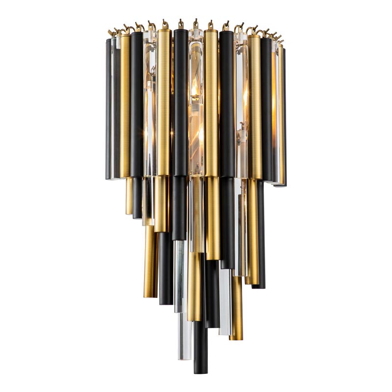 Бра Black Brass Symphony Wall Lamp Черный Латунь Прозрачный (Transparent) в Рязани | Loft Concept 