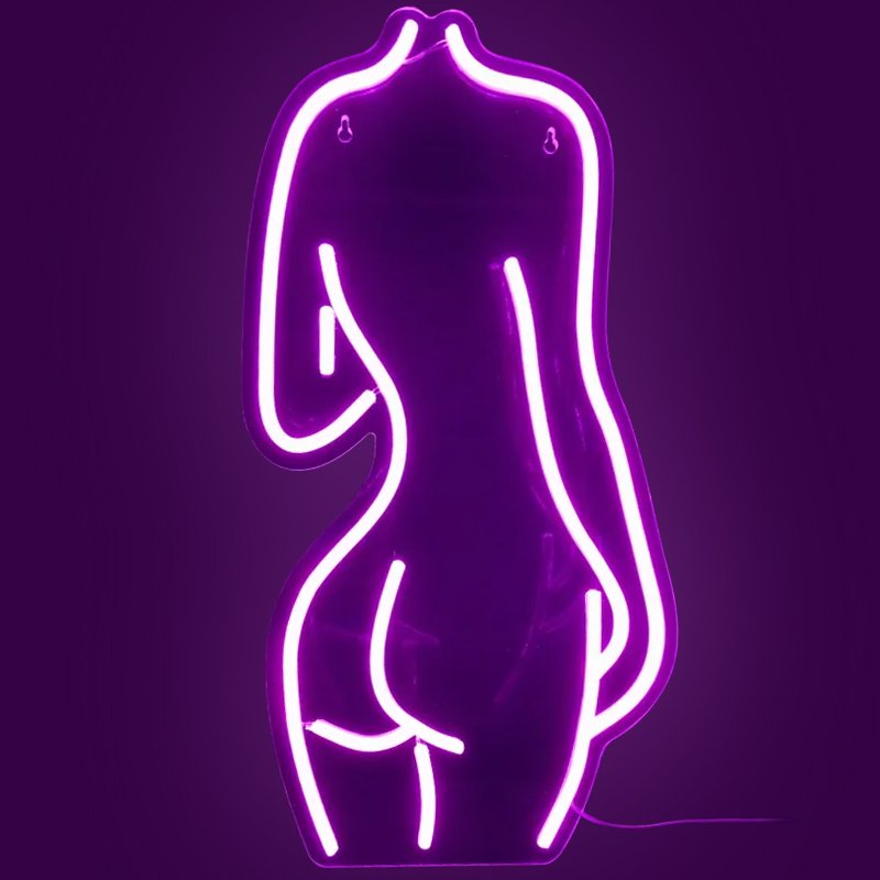 Неоновая настенная лампа Silhouette Neon Wall Lamp Сиреневый Неоновая настенная лампа Silhouette Neon Wall Lamp Сиреневый в Рязани | Loft Concept