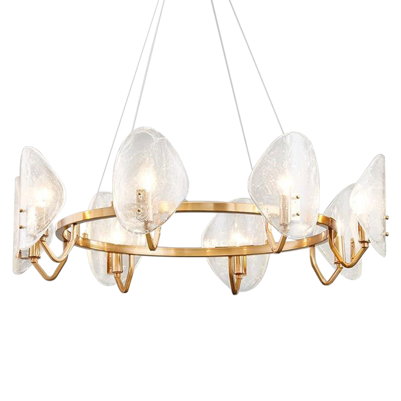 Люстра Nazaire Glass Chandelier Латунь Прозрачное Стекло Люстра Nazaire Glass Chandelier Латунь Прозрачное Стекло в Рязани | Loft Concept