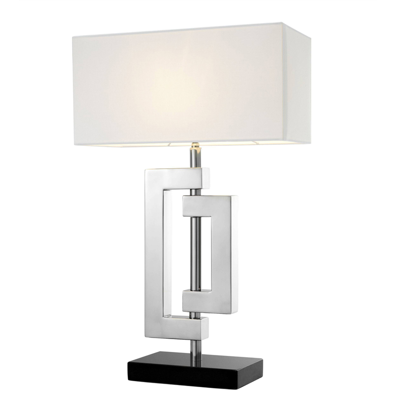 Настольная лампа Eichholtz Table Lamp Leroux stainless steel Белый Нержавеющая сталь Черный Настольная лампа Eichholtz Table Lamp Leroux stainless steel Белый Нержавеющая сталь Черный в Рязани | Loft Concept