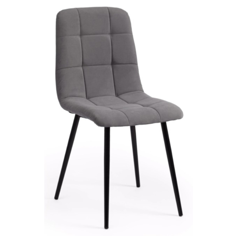 Стул Nancy Velour Grey Chair Серый Черный Стул Nancy Velour Grey Chair Серый Черный в Рязани | Loft Concept