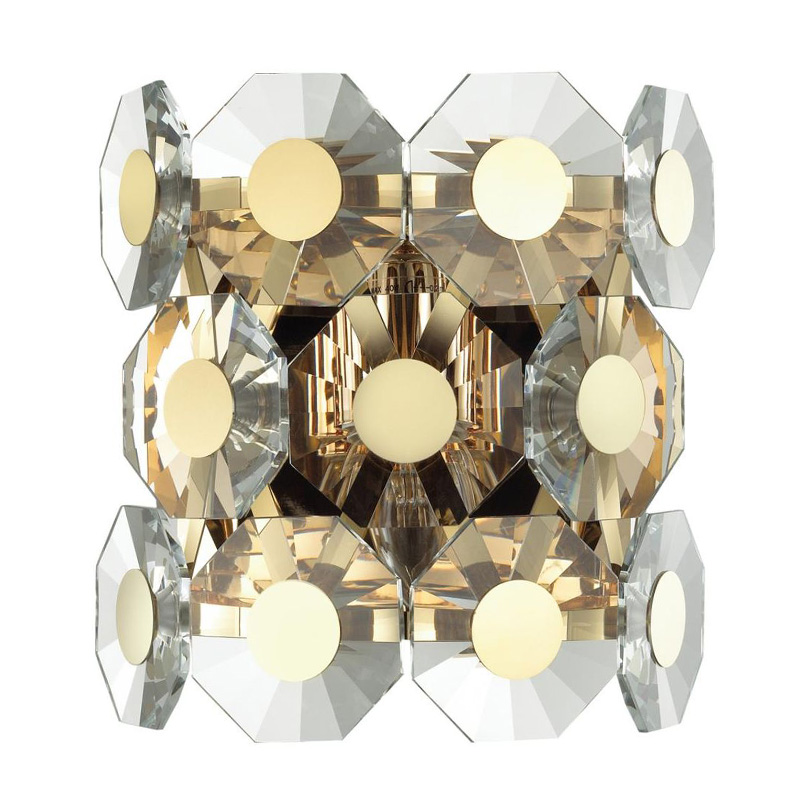 Бра Crystal Octagons Gold Золотой Прозрачное Стекло Бра Crystal Octagons Gold Золотой Прозрачное Стекло в Рязани | Loft Concept