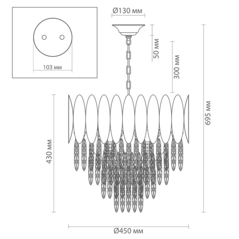Люстра KEBO KING CHANDELIER four cascades D 45 Люстра KEBO KING CHANDELIER four cascades D 45 в Рязани