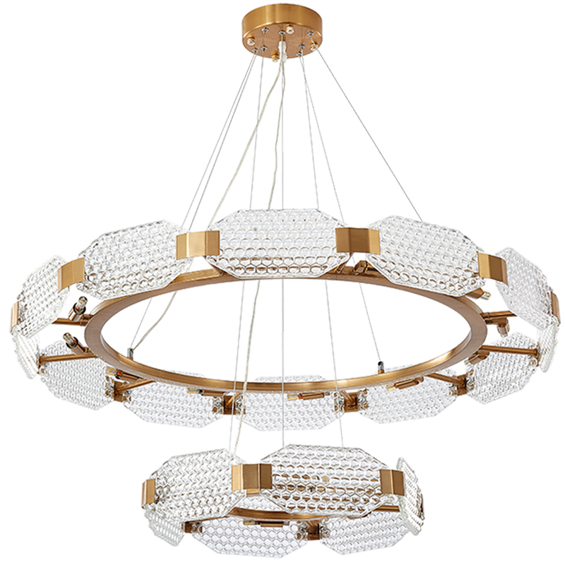 Люстра Ring shaped crystal chandelier Золотой Прозрачное Стекло Люстра Ring shaped crystal chandelier Золотой Прозрачное Стекло в Рязани | Loft Concept