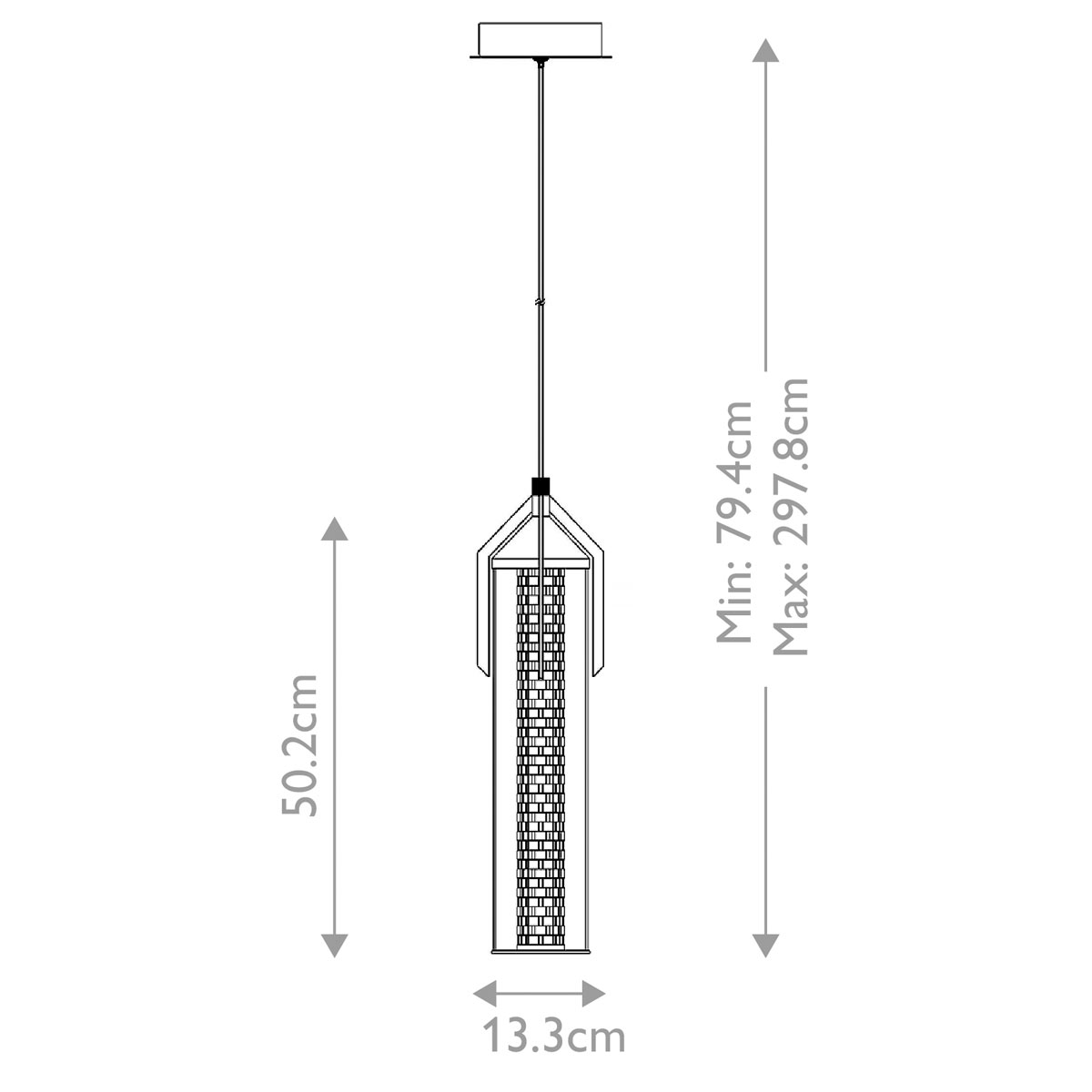 Подвесной светильник хромированного цвета с прозрачным цилиндрическим стеклянным плафоном Eurofase в Рязани