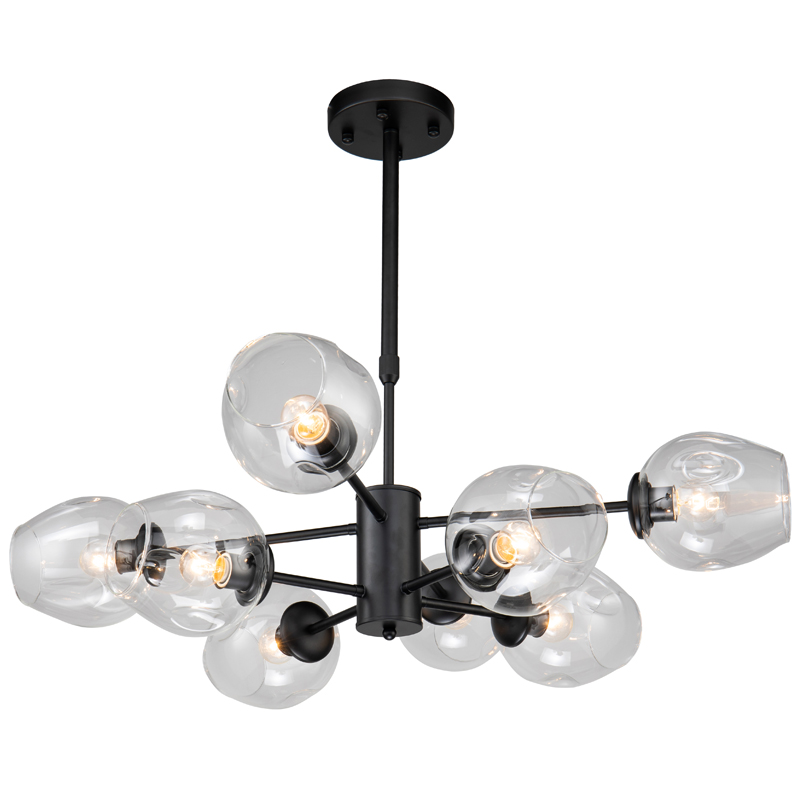 Люстра Branching Bubble Chandelier black 8 Черный Прозрачный Люстра Branching Bubble Chandelier black 8 Черный Прозрачный в Рязани | Loft Concept