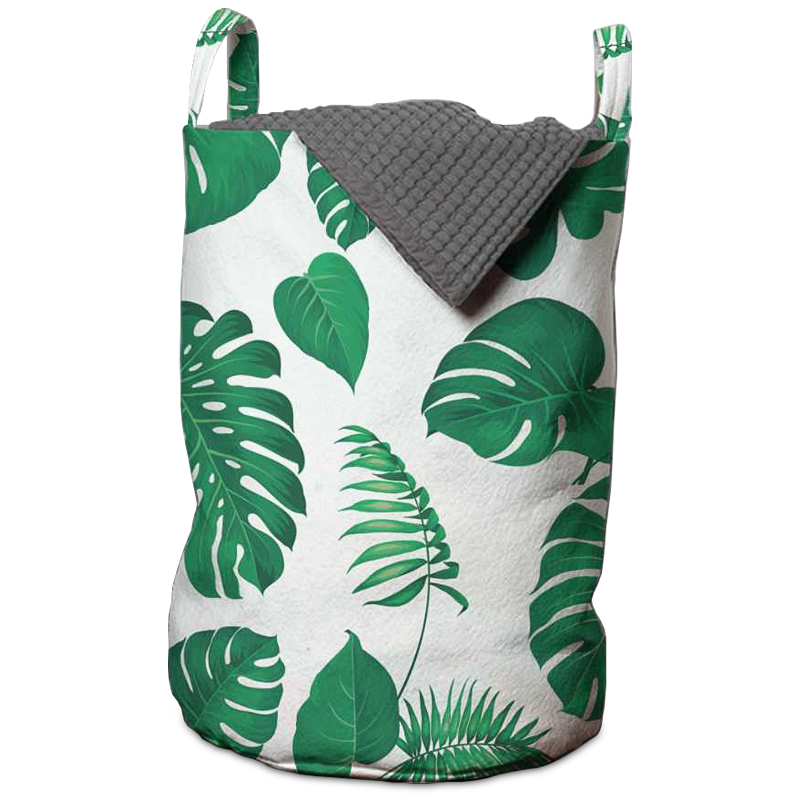 Корзина Tropical Pattern Basket Зеленый Белый Корзина Tropical Pattern Basket Зеленый Белый в Рязани | Loft Concept