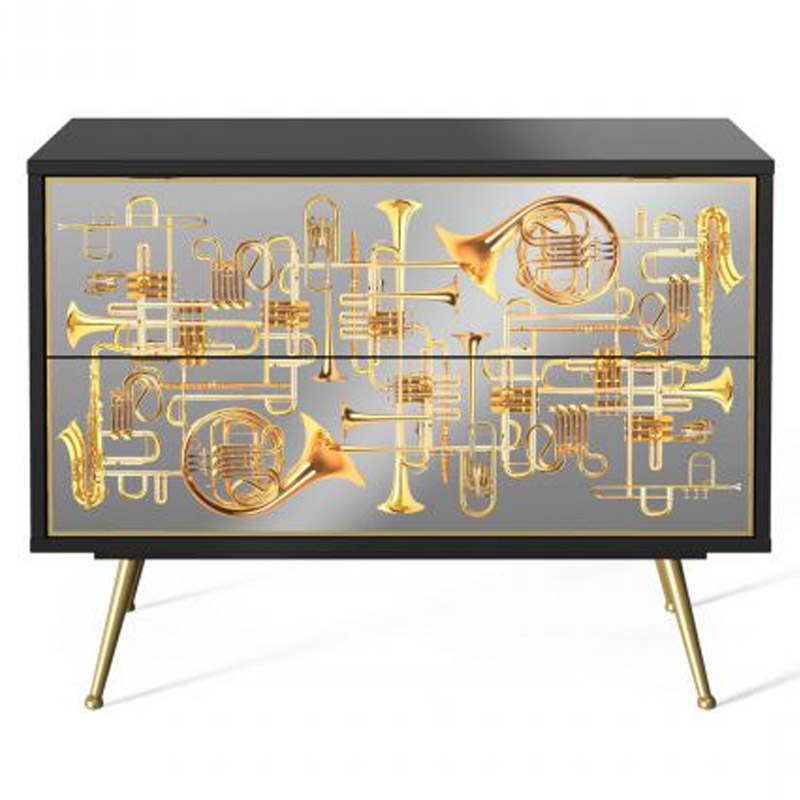 Комод Seletti Chest of Two Drawers Trumpets Золотой Черный Золотой Шампань Комод Seletti Chest of Two Drawers Trumpets Золотой Черный Золотой Шампань в Рязани | Loft Concept