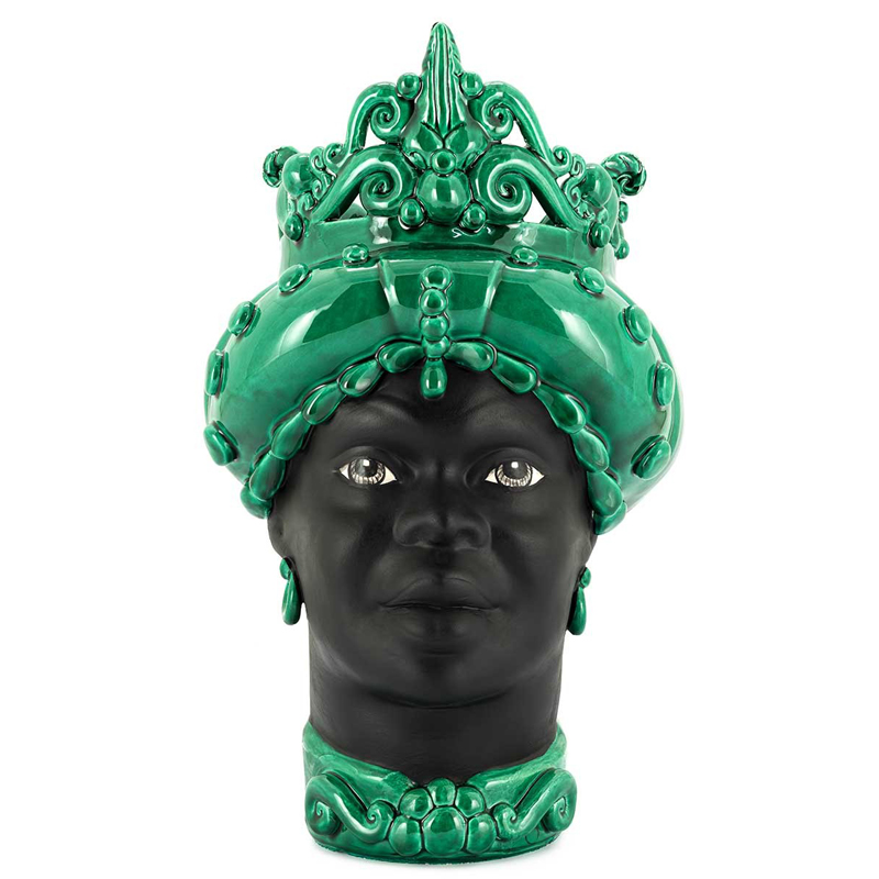 Ваза VASE MORO LADY MED. MAT Черный Малахит (зеленый) Ваза VASE MORO LADY MED. MAT Черный Малахит (зеленый) в Рязани | Loft Concept