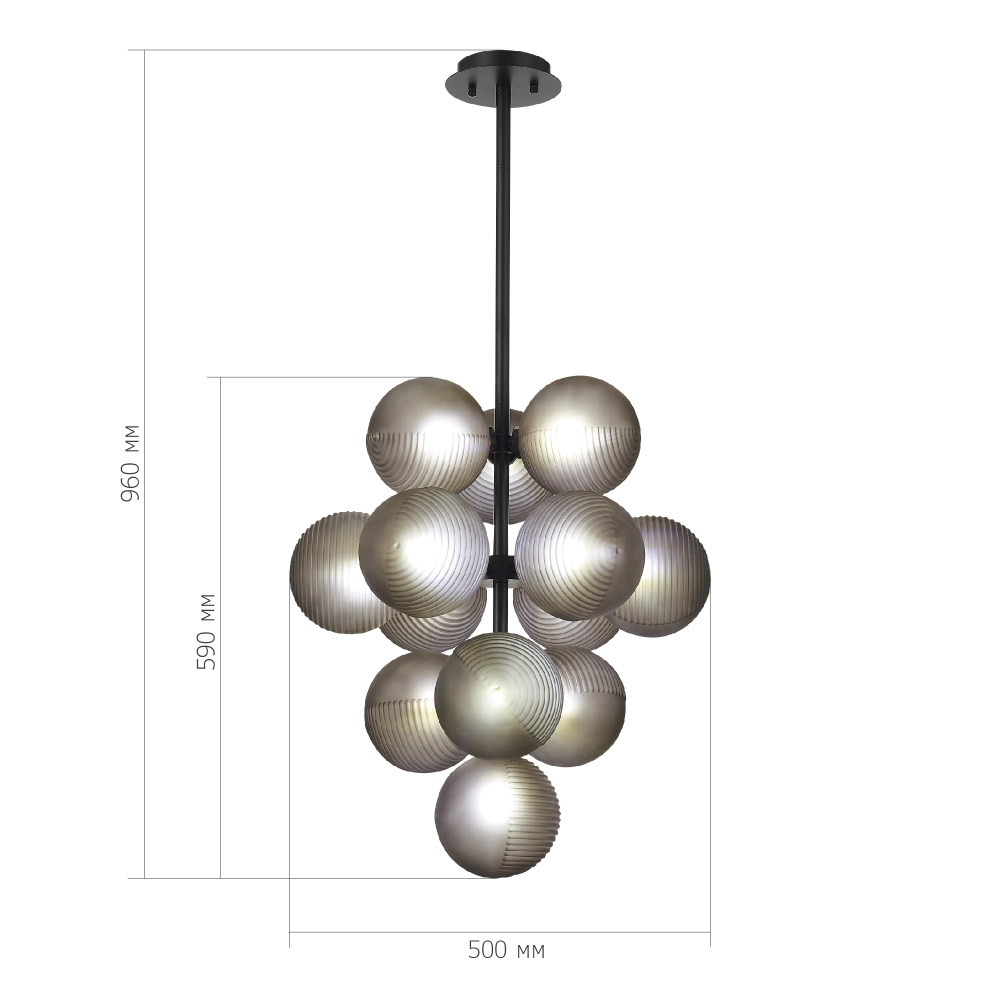 Люстра в форме виноградой грозди Inflorescence в Рязани