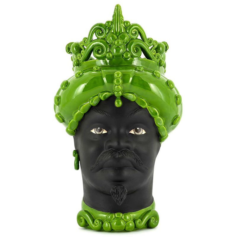 Ваза VASE MORO MAN MED. MAT Green Черный Зеленый Ваза VASE MORO MAN MED. MAT Green Черный Зеленый в Рязани | Loft Concept
