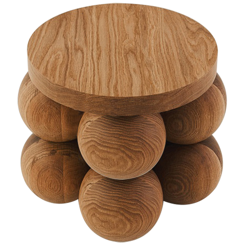 Приставной стол деревянный Wooden Spheres Unique Shaped Side Table Коричневый Приставной стол деревянный Wooden Spheres Unique Shaped Side Table Коричневый в Рязани | Loft Concept