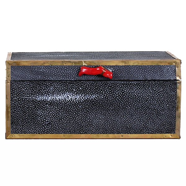 Шкатулка из ската Black Caviar Red Coral Шкатулка из ската Black Caviar Red Coral в Рязани | Loft Concept