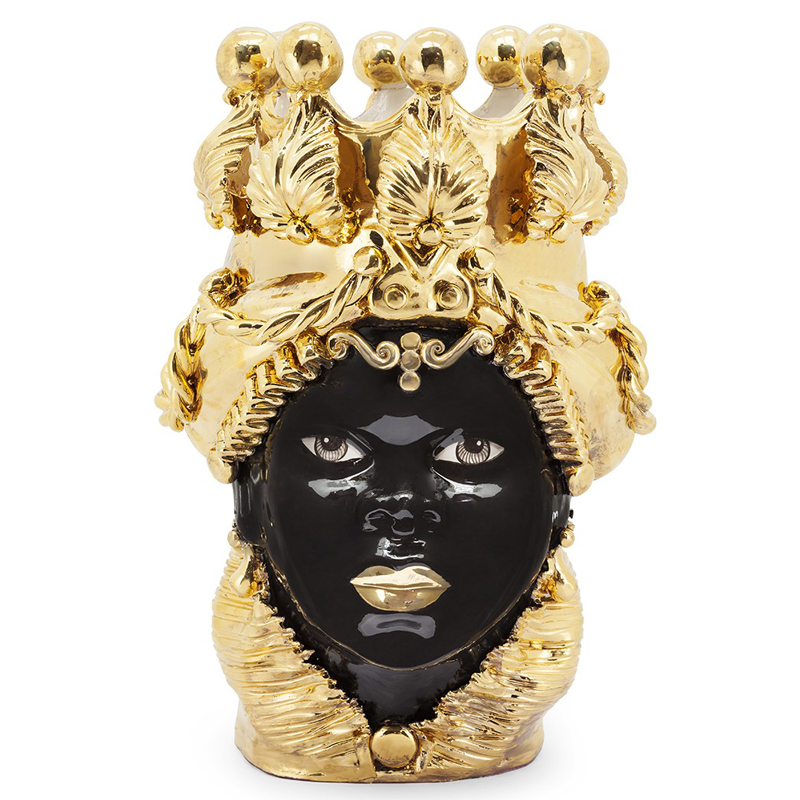 Ваза VASE MORO LADY BIG DREAMS gold Черный Глянцевое золото Ваза VASE MORO LADY BIG DREAMS gold Черный Глянцевое золото в Рязани | Loft Concept