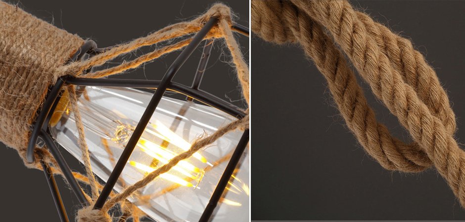Подвесной светильник LOFT ROPE CHANDELIER CAGE Mono Подвесной светильник LOFT ROPE CHANDELIER CAGE Mono - Loft-Concept в Рязани