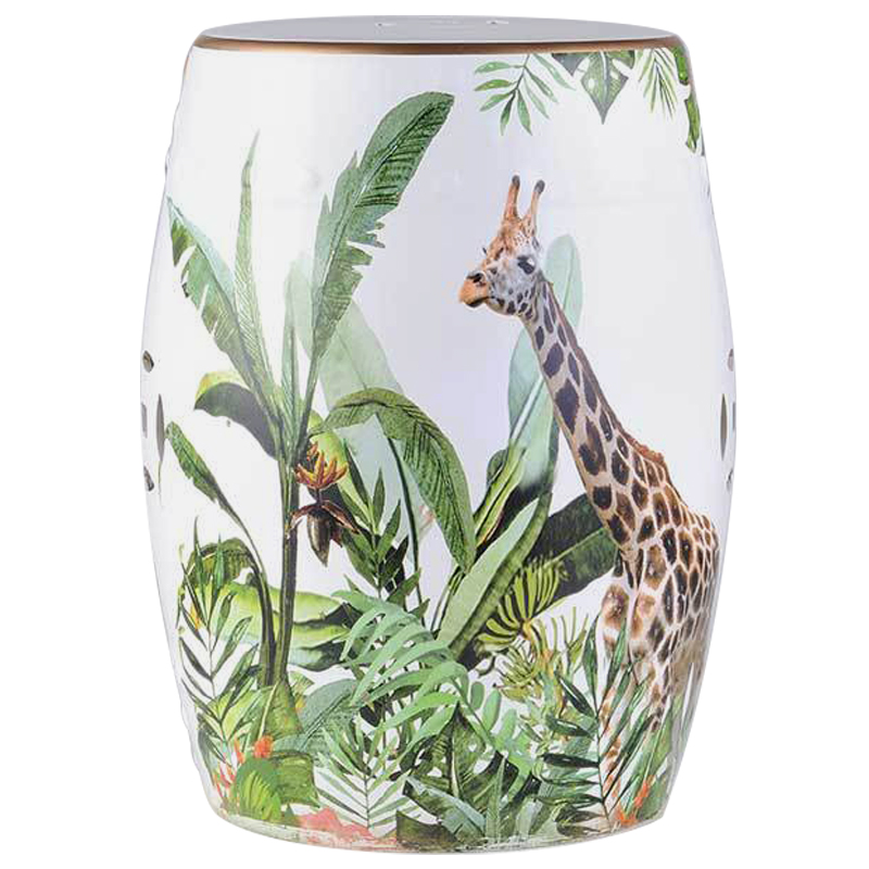 Керамический табурет Giraffe Tropical Animal Ceramic Stool White Белый Зеленый Коричневый Керамический табурет Giraffe Tropical Animal Ceramic Stool White Белый Зеленый Коричневый в Рязани | Loft Concept