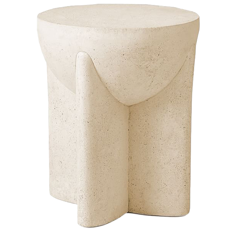 Приставной стол Lava Stone Side Table Травертин Бежевый Песочный Приставной стол Lava Stone Side Table Травертин Бежевый Песочный в Рязани | Loft Concept