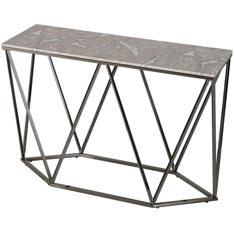 Консоль Kovaldzhi Collection Frame Geometry Dark Chrome Бежево-серый Белый Мрамор Bianco Темный хром Консоль Kovaldzhi Collection Frame Geometry Dark Chrome Бежево-серый Белый Мрамор Bianco Темный хром в Рязани | Loft Concept