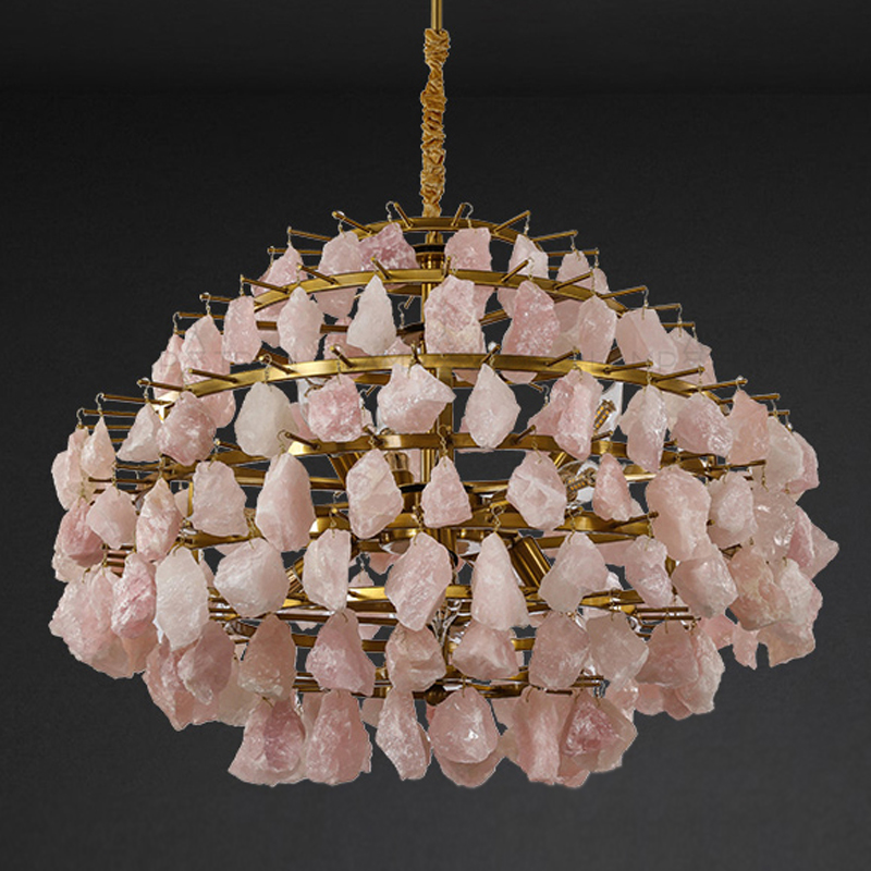 Hardis Pink stone Chandelier 65 Латунь Дымчатая Роза Hardis Pink stone Chandelier 65 Латунь Дымчатая Роза в Рязани | Loft Concept