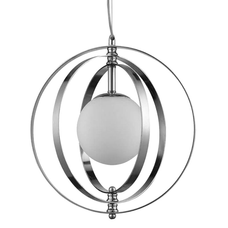 Светильник Satellite Three Rings Chrome Белое матовое стекло Хром Светильник Satellite Three Rings Chrome Белое матовое стекло Хром в Рязани | Loft Concept
