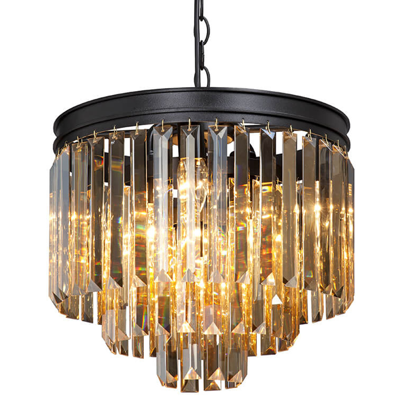 Люстра ODEON Amber GLASS 3-TIER Black Янтарное стекло D 36 Черный матовый Люстра ODEON Amber GLASS 3-TIER Black Янтарное стекло D 36 Черный матовый в Рязани | Loft Concept