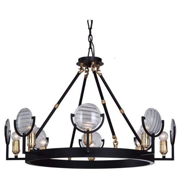 Люстра RH Gaslight Lens Chandelier 8 Черный Люстра RH Gaslight Lens Chandelier 8 Черный в Рязани | Loft Concept