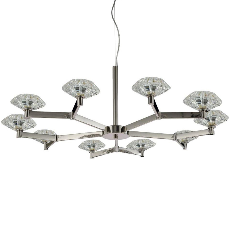 Люстра Yerker Chandelier Nickel 10 Никель Прозрачный Люстра Yerker Chandelier Nickel 10 Никель Прозрачный в Рязани | Loft Concept