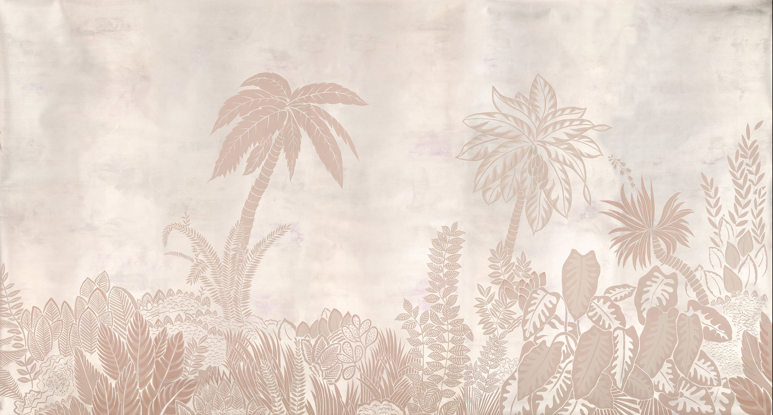 Обои ручная роспись Bahamian Beach Special Colourway on Tarnished Silver gilded paper with pearlescent antiquing Обои ручная роспись Bahamian Beach Special Colourway on Tarnished Silver gilded paper with pearlescent antiquing - постер Loft-Concept в Рязани