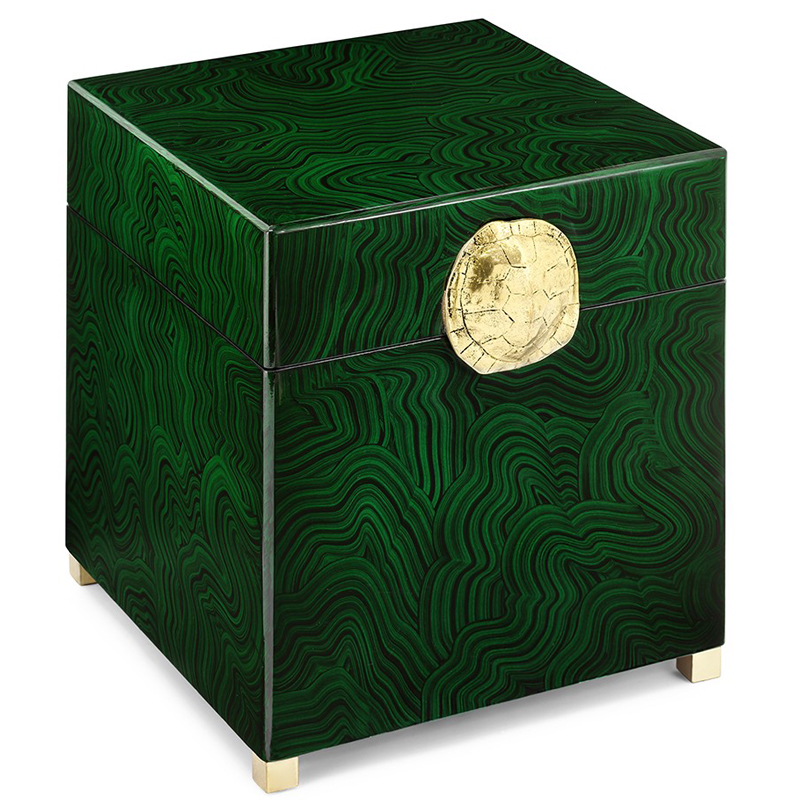 Шкатулка BOX MALAKRIZIA TALL Малахит (зеленый) Латунь Шкатулка BOX MALAKRIZIA TALL Малахит (зеленый) Латунь в Рязани | Loft Concept