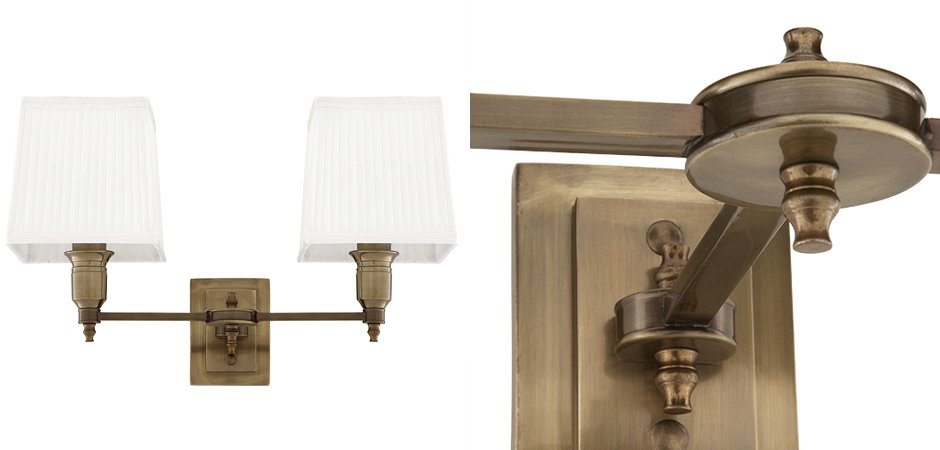 Бра Wall Lamp Lexington Double Brass+White Бра Wall Lamp Lexington Double Brass+White - Loft-Concept в Рязани