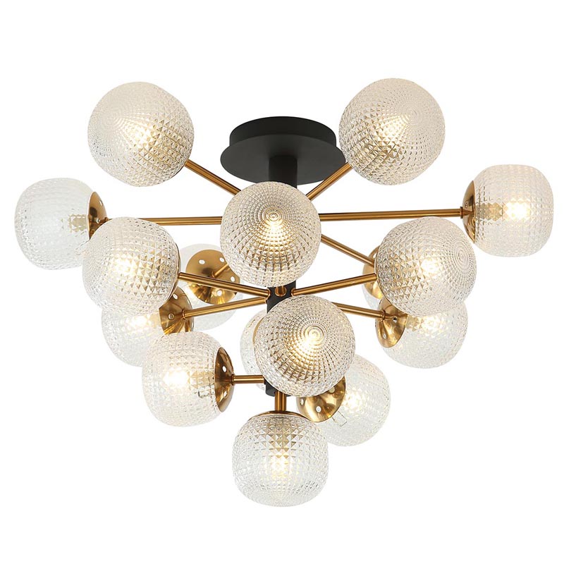 Потолочный светильник Barrett Ceiling Lamp matt Белое матовое стекло Латунь Потолочный светильник Barrett Ceiling Lamp matt Белое матовое стекло Латунь в Рязани | Loft Concept