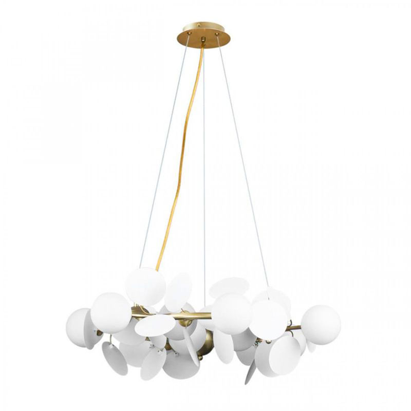 Люстра MATISSE Chandelier White диаметр 70 Белый Золотой в Рязани | Loft Concept 
