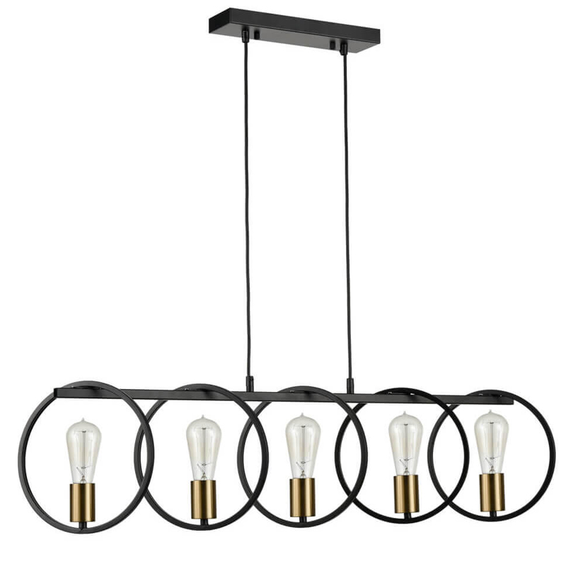 Люстра Loft Rings Ligh 5 Черный Золотой Люстра Loft Rings Ligh 5 Черный Золотой в Рязани | Loft Concept