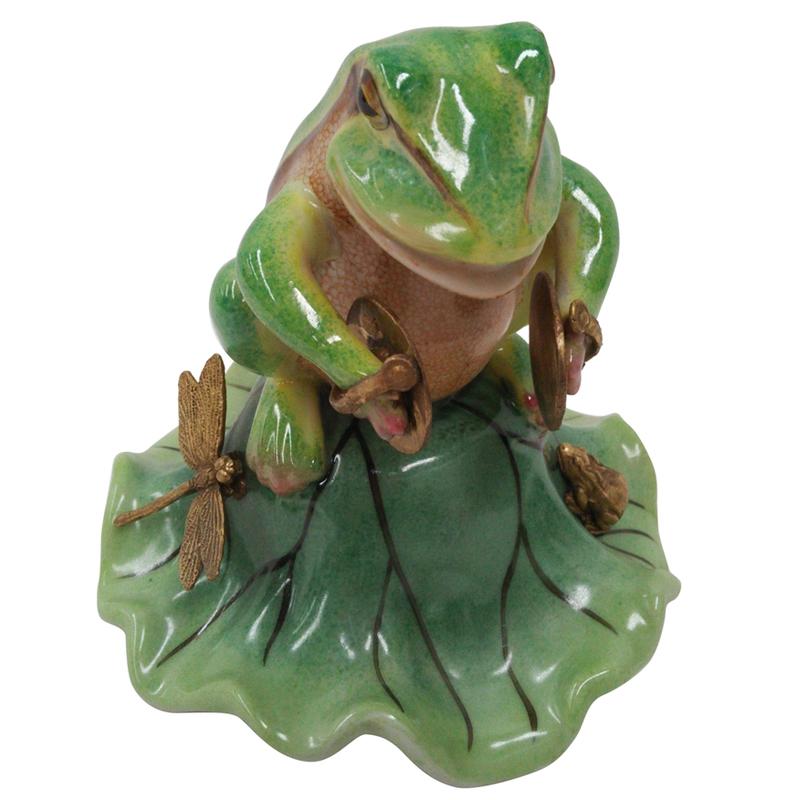 Статуэтка Frog Drummer Зеленый Золотой Статуэтка Frog Drummer Зеленый Золотой в Рязани | Loft Concept