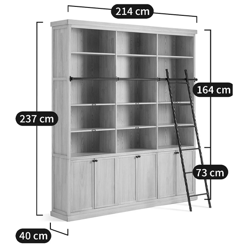Книжный шкаф из массива сосны с металлической лестницей Burton Wood Cabinet Книжный шкаф из массива сосны с металлической лестницей Burton Wood Cabinet в Рязани