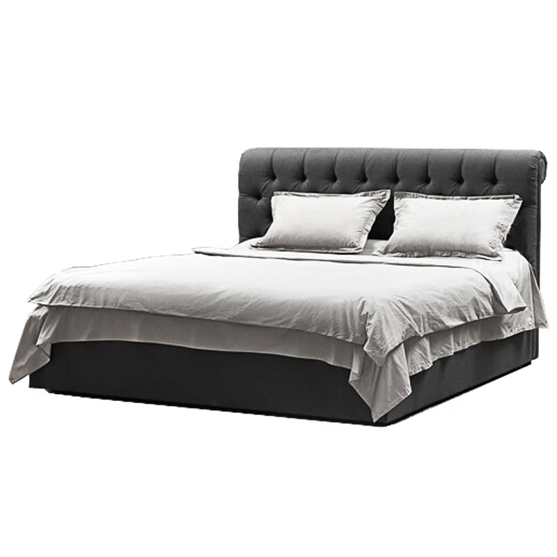 Кровать Gray Capitone Bed Серый Кровать Gray Capitone Bed Серый в Рязани | Loft Concept