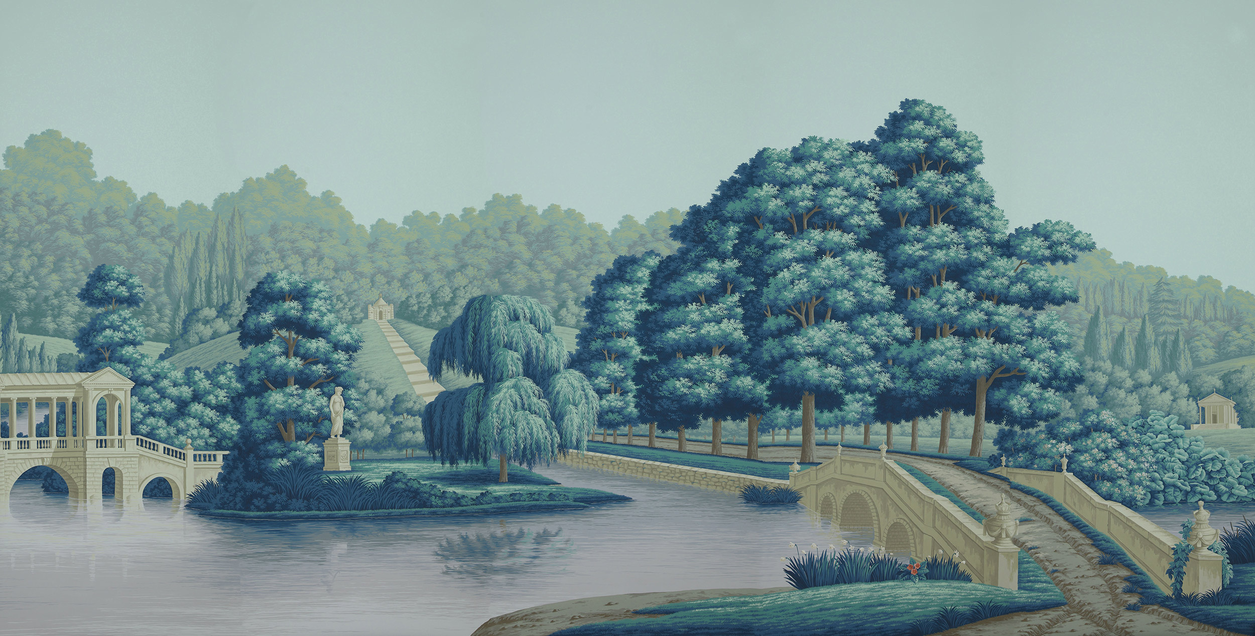 Обои ручная роспись English Landscape Special Colourway on scenic paper Обои ручная роспись English Landscape Special Colourway on scenic paper - постер Loft-Concept в Рязани