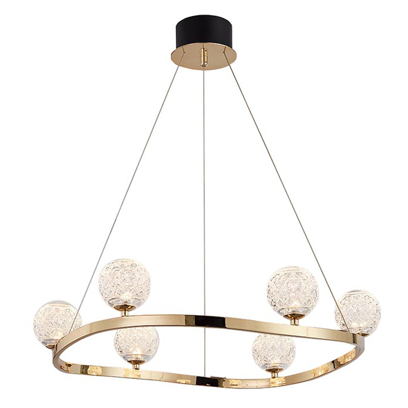 Люстра Aella Glass Balls Round Chandelier Золотой Прозрачный Люстра Aella Glass Balls Round Chandelier Золотой Прозрачный в Рязани | Loft Concept