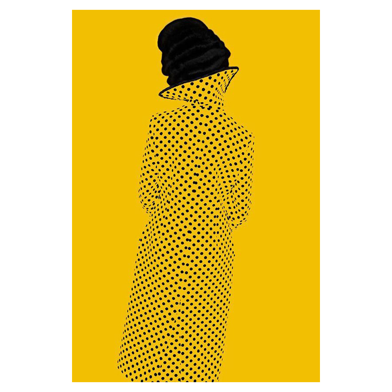 Картина Girl on mustard background Горчичный Черный в Рязани | Loft Concept 